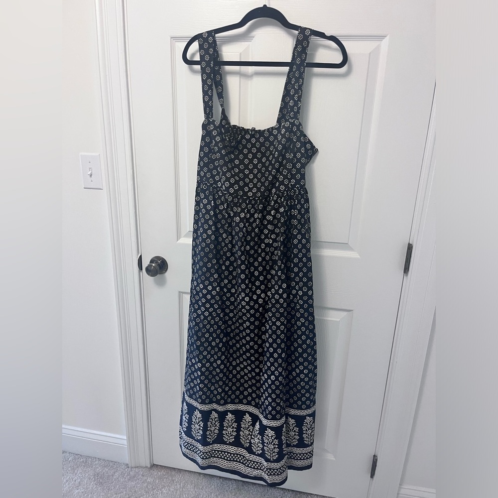 J Crew Squareneck Midi Dress in Block Print - Picture 2 of 12
